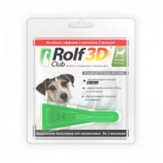 RolfСlub 3D Капли от клещей и блох для собак 4-10кг